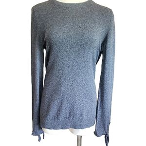 Banana Republic filpucci Gray Women's M Bow Cuff Crew Cashmere Italian Sweater